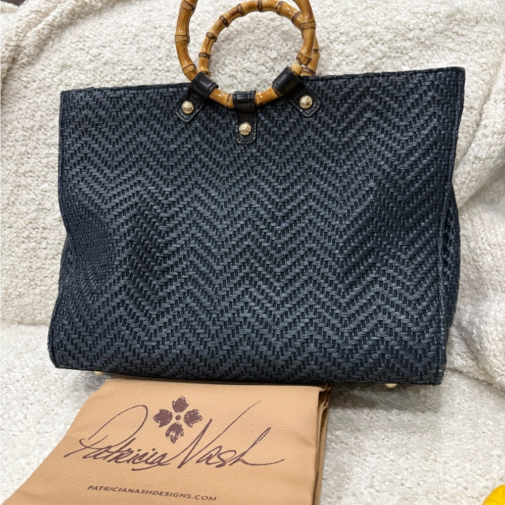 Patricia Nash Black Woven Tote Bag